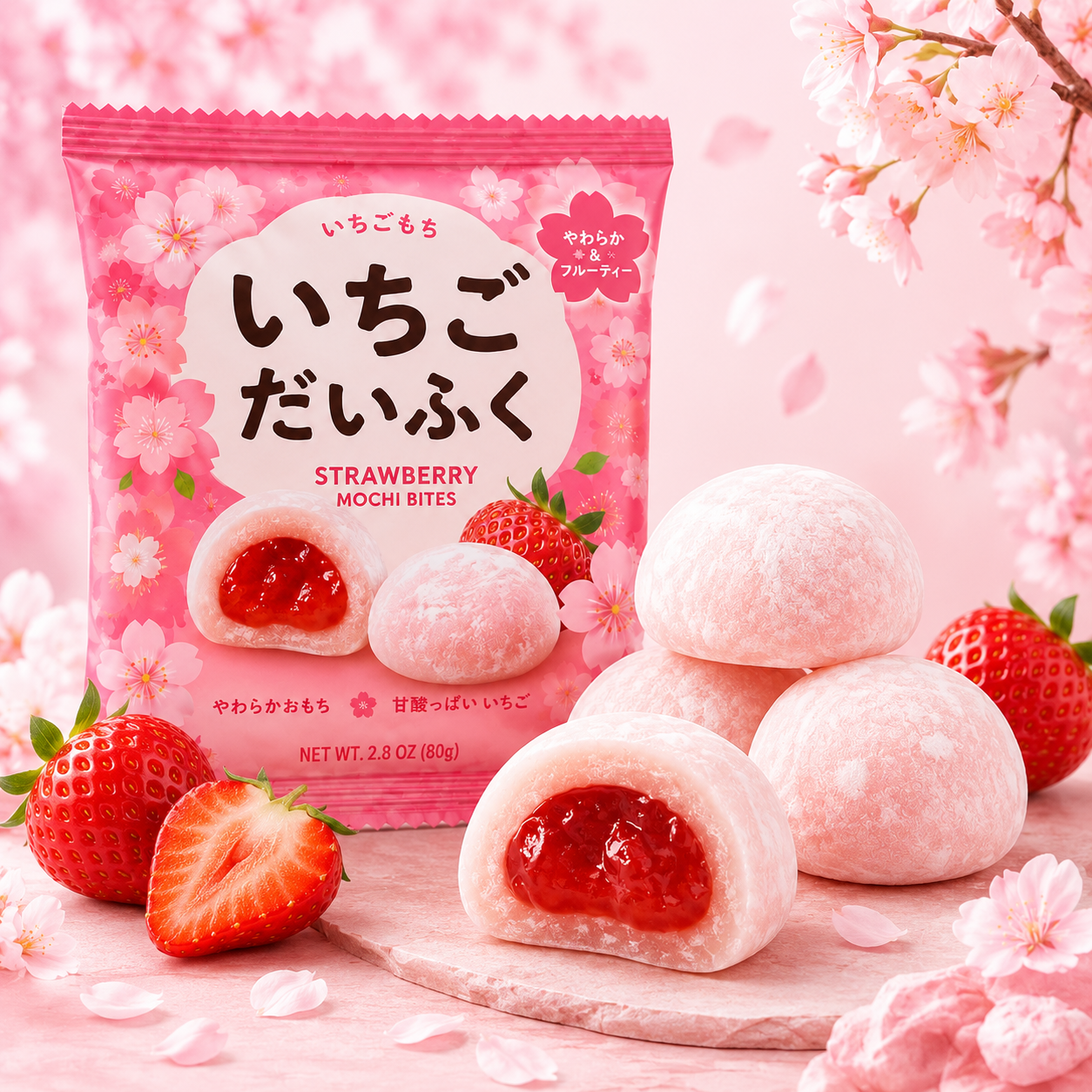 Strawberry Mochi Bites